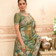 organza silk saree