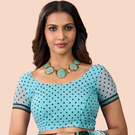 Laxmipati Rudramala Blue Georgette Floral Printed Saree