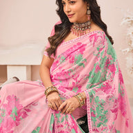 pink colour saree