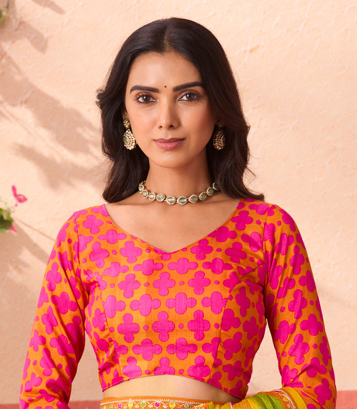 multicolor chiffon saree