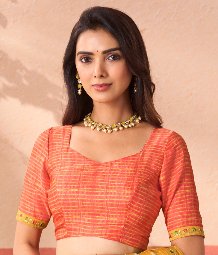 yellow chiffon saree