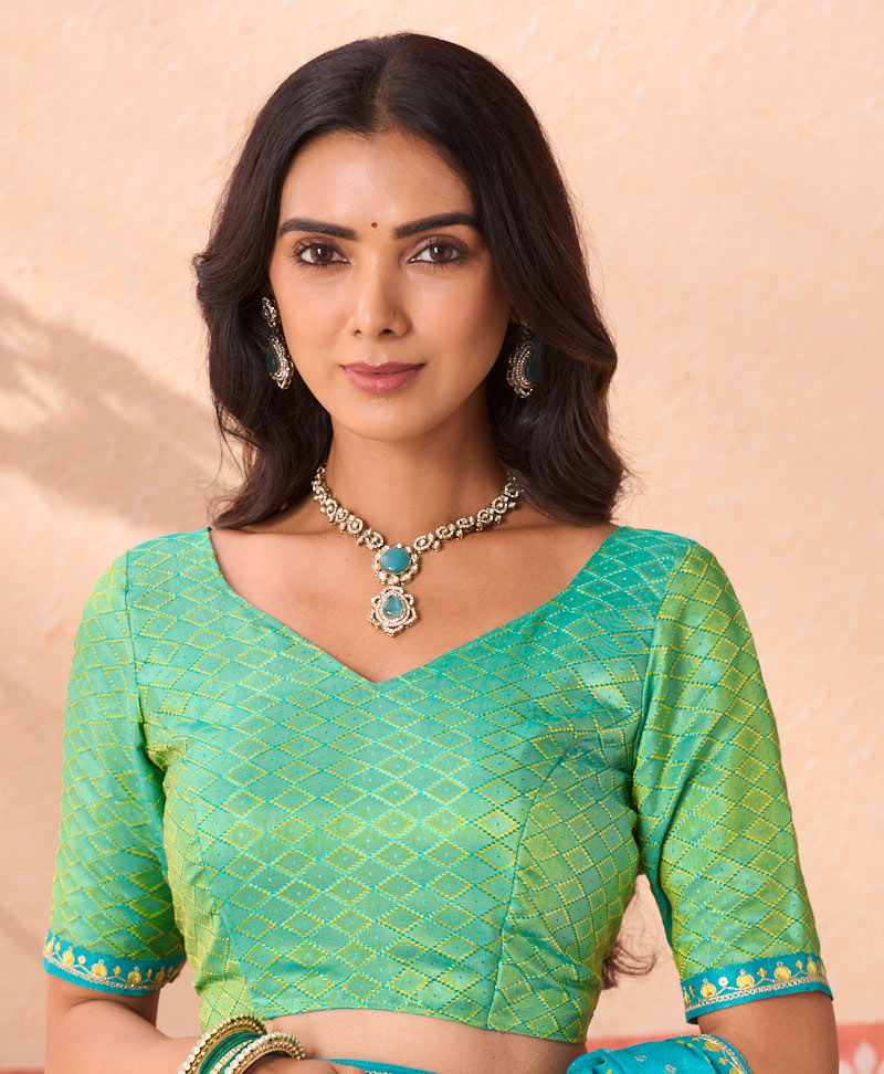 blue silk saree