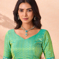blue silk saree