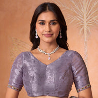 purple silk saree