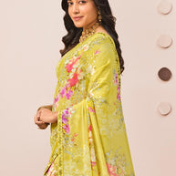 yellow designer saree