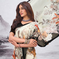 off white saree