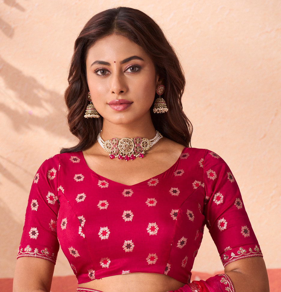 pink colour saree