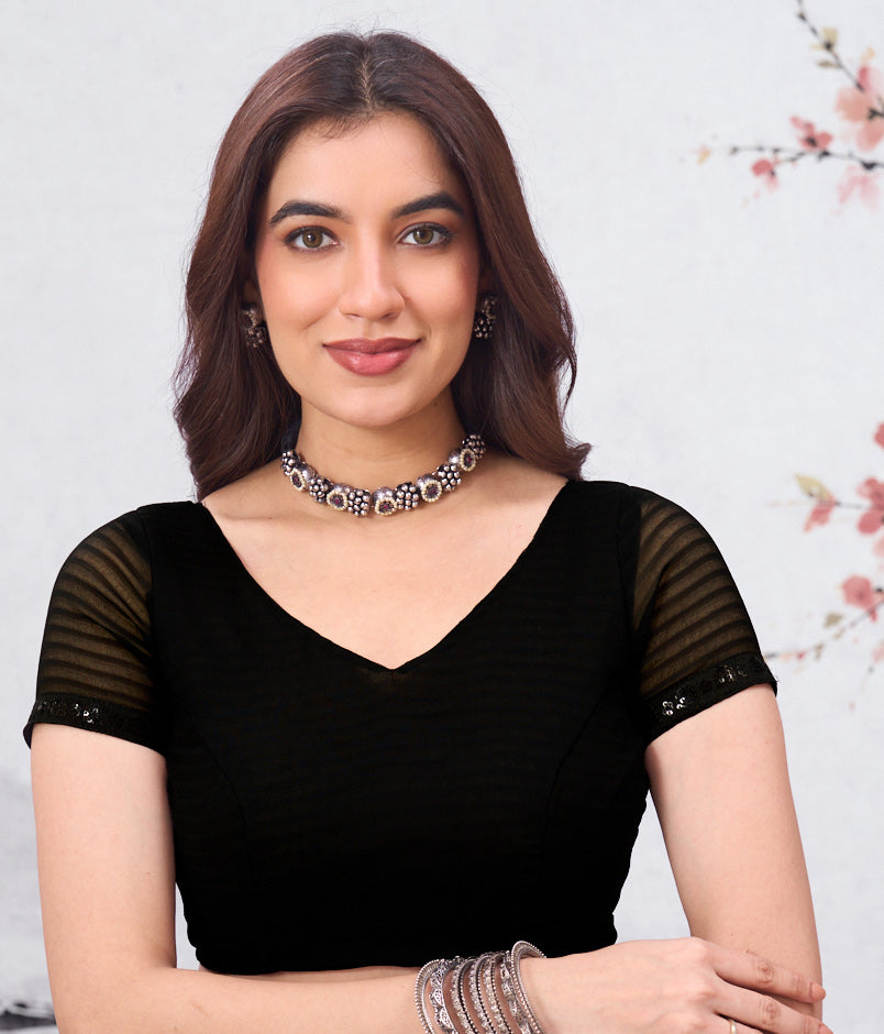 black georgette saree