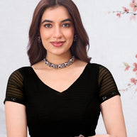 black georgette saree
