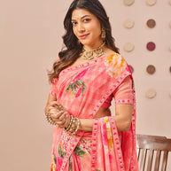 pink colour saree