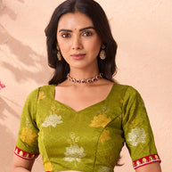 green chiffon saree