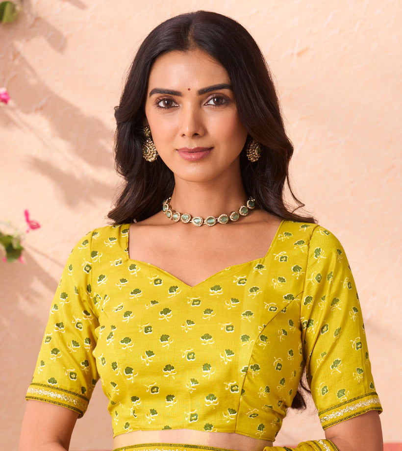green chiffon saree