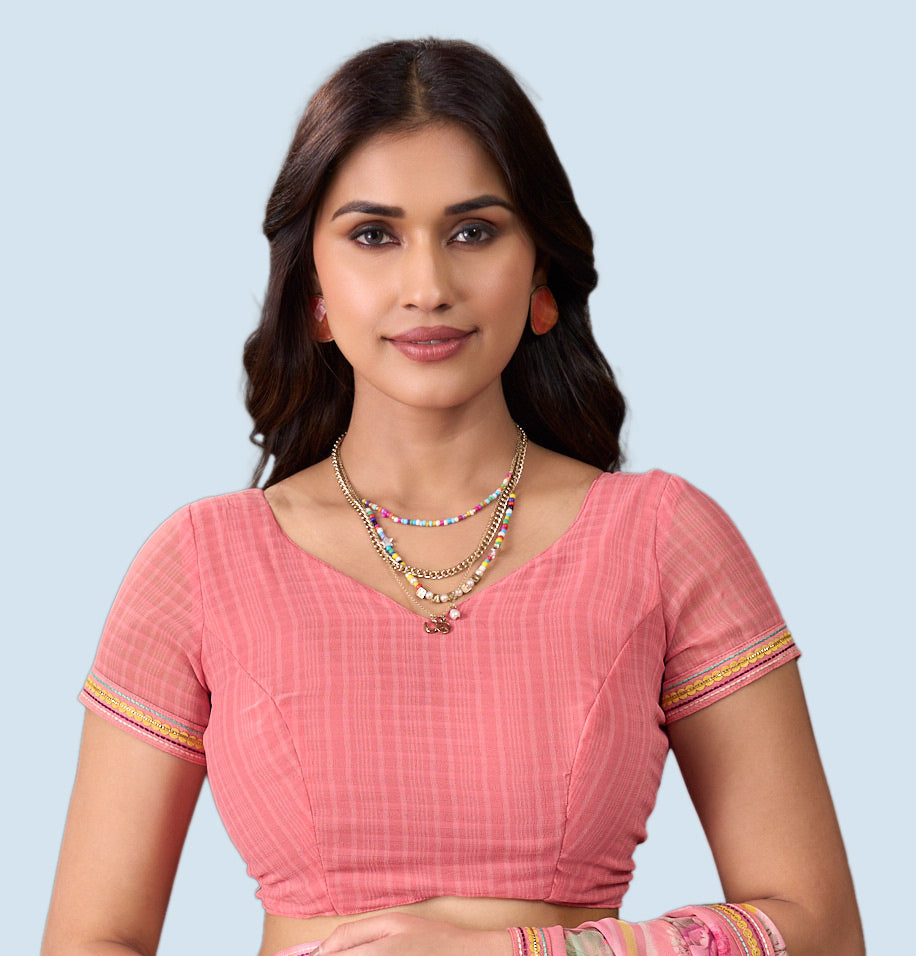 Laxmipati Rudramala Pink Georgette Floral Printed Saree