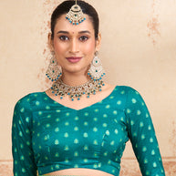 Laxmipati Kurkure Blue Silk Blend Embroidered Saree