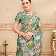 hand embroidery saree