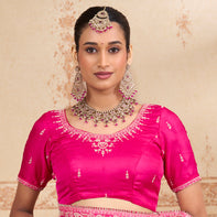 pink designer saree