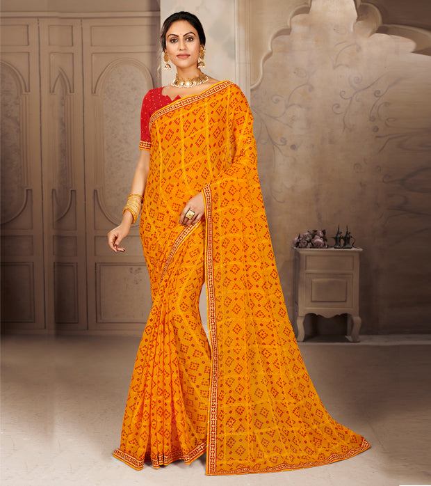 Laxmipati Gold Chiffon Sarees