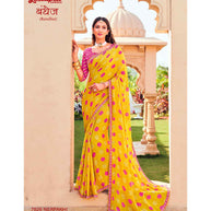 Laxmipati Bandhej 7826 Nerpakhi Chiffon Multicolor Saree