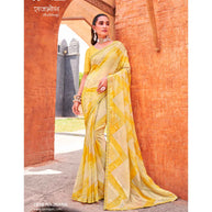 Laxmipati RAJBHOG 7938 Sparkle Chiffon Lemon Saree