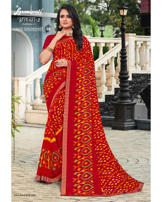 Laxmipati Aadhyaa-2 13500 Ghunghat Georgette Multicolor Saree
