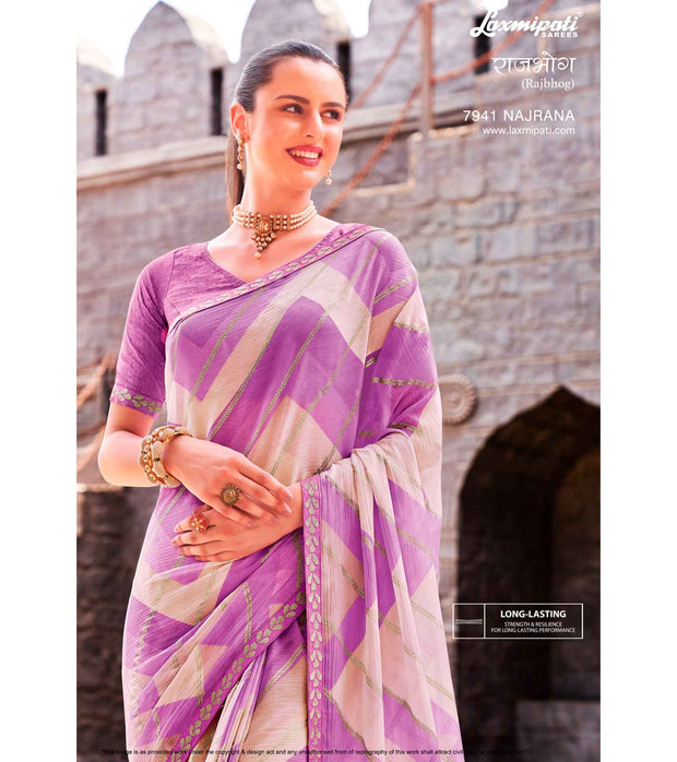 Laxmipati RAJBHOG 7941 Sparkle Chiffon Wine Saree