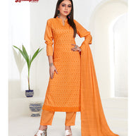 Laxmipati Namrata  Muslin Base Orange Straight Cut Kurti With Pant & Dupatta