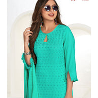 Laxmipati Namrata  Muslin Base Mermaid Straight Cut Kurti With Pant & Dupatta