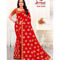 Laxmipati Kanika 13303 Champa Red Chiffon Foil Work Saree