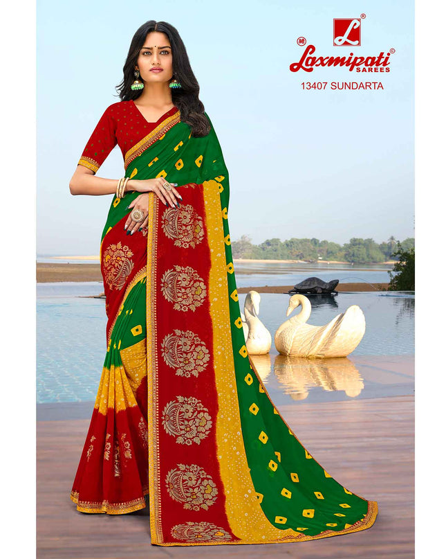 Laxmipati 13407 Sundarta Chiffon Multicolor Saree