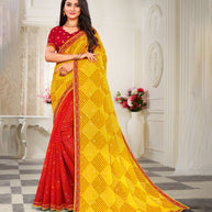 Laxmipati Chiffon Multicolor Saree