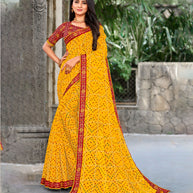 Laxmipati Chiffon Gold Saree
