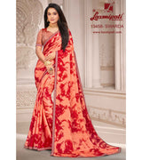 Laxmipati 13458 Swarda Peach Satin Chiffon Diamond Work Saree