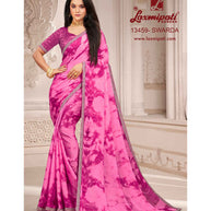 Laxmipati 13459 Swarda Pink Satin Chiffon Diamond Work Saree
