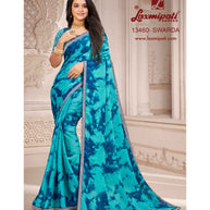 Laxmipati 13460 Swarda Blue Satin Chiffon Diamond Work Saree