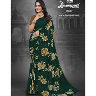 Laxmipati 13567-H Georgette Bottle Green Sarees