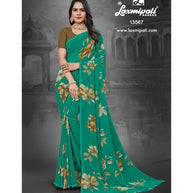 Laxmipati 13567-E Georgette Rama Green Sarees