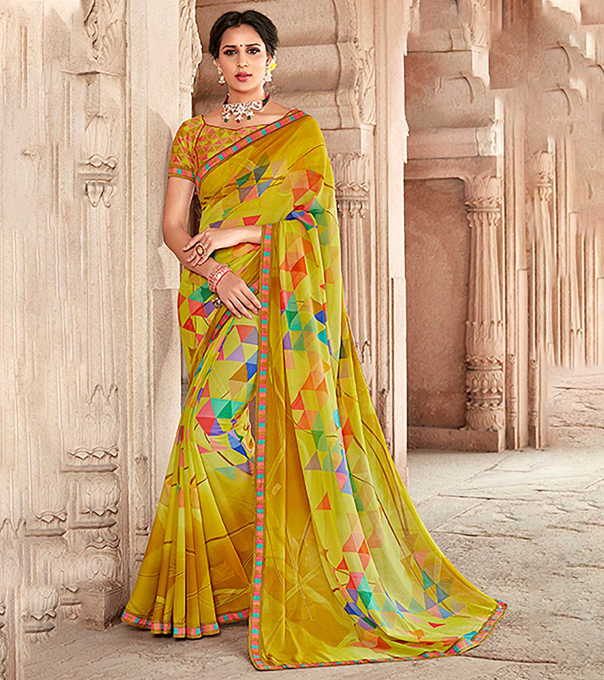Laxmipati Georgette Multicolor Saree