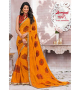 Laxmipati 5128 Jahangiri Chiffon Gold Saree