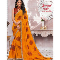 Laxmipati 5128 Jahangiri Chiffon Gold Saree