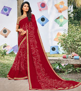 Laxmipati Chiffon Red Sarees