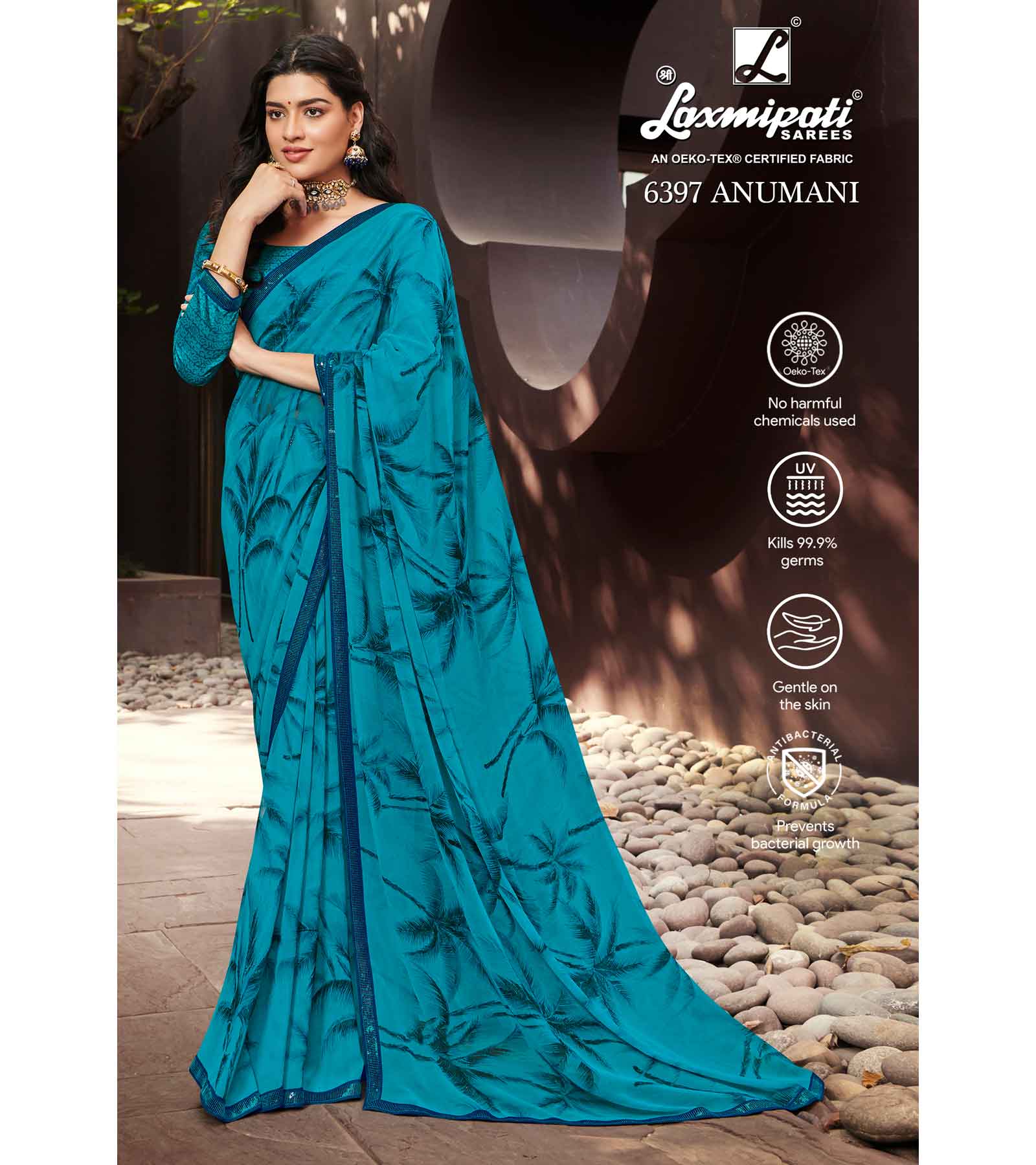 Laxmipati 6397 Anumani Georgette Blue Saree