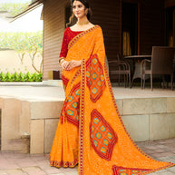 Laxmipati Chiffon Bandhani Saree