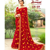 Laxmipati 6477 Bikaneri Chiffon Red Saree