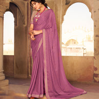 Laxmipati Satin Silk Thulian Pink Saree
