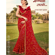 Laxmipati 6709 Fairy Queen Red Marble Chiffon  Saree