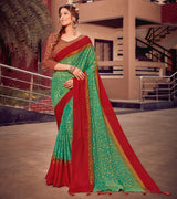 Laxmipati  Brasso Red & Rama  Sarees