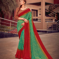 Laxmipati  Brasso Red & Rama  Sarees