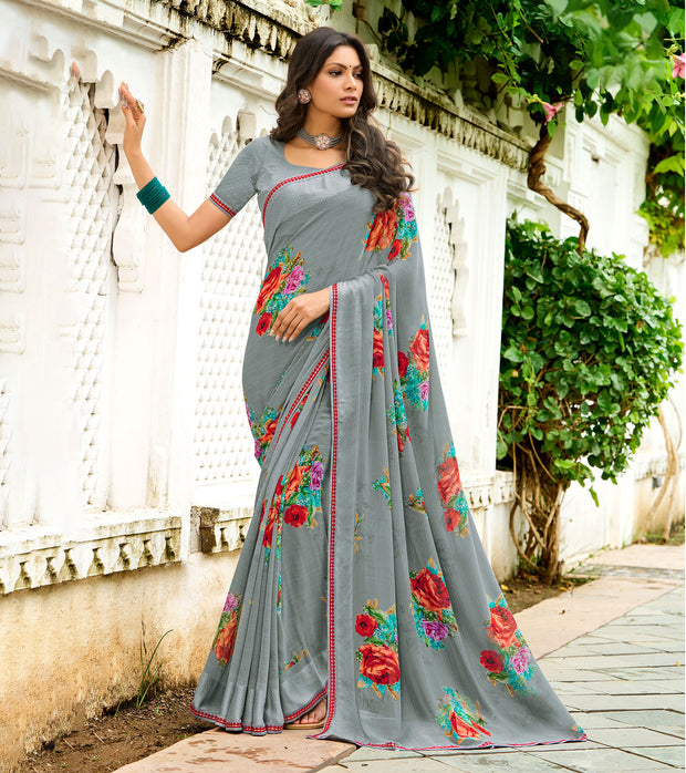 Laxmipati Georgette Grey Sarees