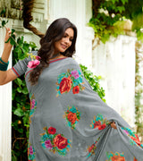 Laxmipati Georgette Grey Sarees