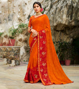 Laxmipati Brasso Red & Orange Sarees